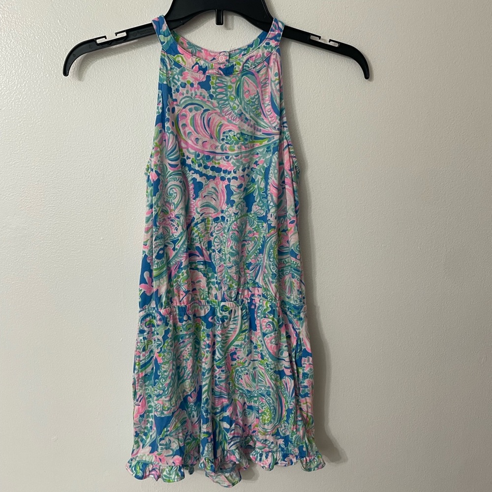 Lilly Pulitzer Kids Paisley Romper - Blue and Pink